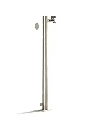 Wasserzapfsäule Schneck Metall Edelstahl Wasserzapfstelle mit Schlauchhalter