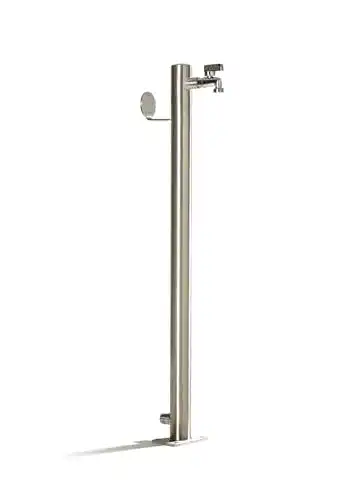 Wasserzapfsäule Schneck Metall Edelstahl Wasserzapfstelle mit Schlauchhalter