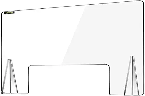 Spuckschutz 120×60 VEVOR Schreibtisch Trennwand Plexiglas 60 x 120 cm