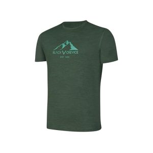 Herren Merino T-Shirt von Black Crevice in Forest Green