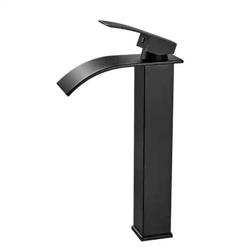 Wasserfall Wasserhahn Coleniny Bad Schwarz Hoch mit Auslauf 232mm