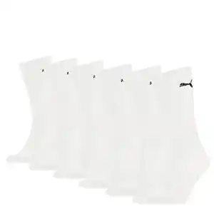 Puma Unisex Tennissocken Cush Crew 6er Pack in Weiß, Größe 35-38 EU