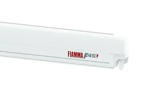 Fiamma F45 L Wohnwagen-Markise 4,50m Royal Grey mit weißem Gehäuse