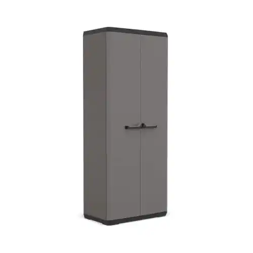 Kunststoffschrank Keter Più hoch in Anthrazit/Schwarz