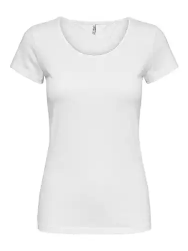Weißes Damen T-Shirt Only Onllive Love S/S O-Neck Top JRS