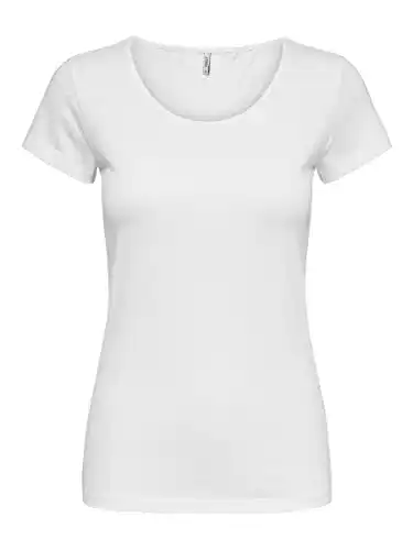 Weißes Damen T-Shirt Only Onllive Love S/S O-Neck Top JRS