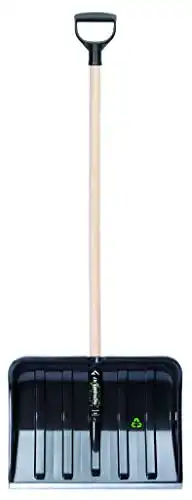 Schneeschieber TMM 2x eckig mit Holzstiel Schneeschaufel