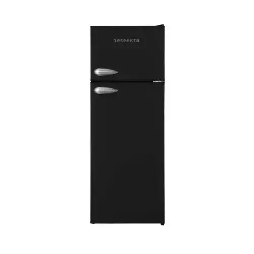 Respekta Retro-Kühlschrank mit Gefrierfach in Schwarz 145 x 54 cm