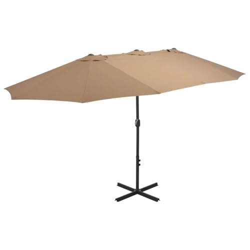 Doppelsonnenschirm Vidaxl mit Aluminium-Mast 460×270 cm