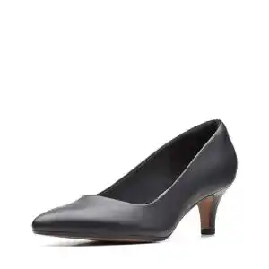 Pumps Clarks Damen Linvale Jerica aus schwarzem Leder in Größe 41,5 EU
