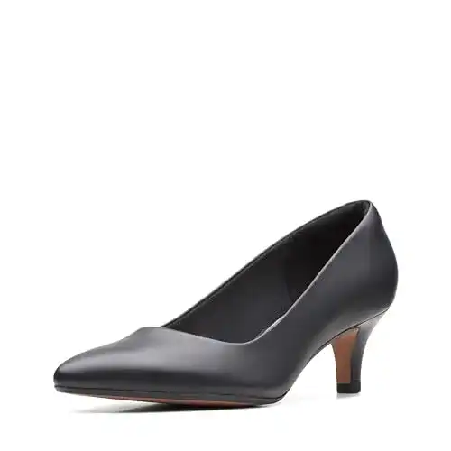 Pumps Clarks Damen Linvale Jerica aus schwarzem Leder in Größe 41,5 EU
