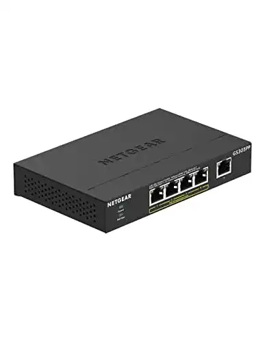 Netgear GS305PP 5-Port Gigabit PoE Switch mit 4 PoE-Ports