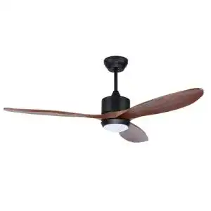 Deckenventilator Holz Ovlaim 132 cm Walnuss mit Beleuchtung und Fernbedienung