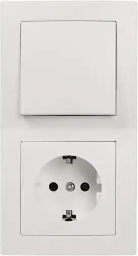 Steckdosen-Lichtschalter MC POWER mit Steckdose und Rahmen