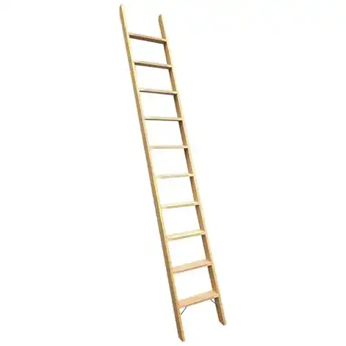 Bibliotheksleiter Premium Hochbettleiter Holz 9-stufig für 2,12 m Höhe