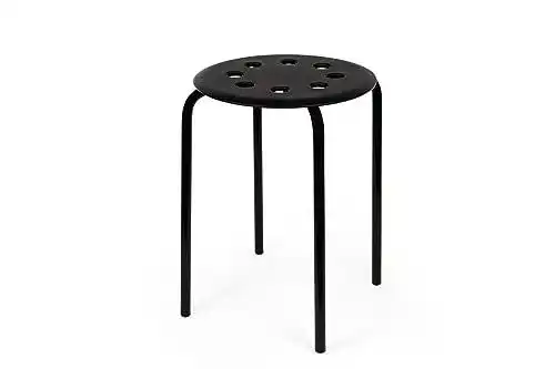 Ikea Marius Hocker in Schwarz, stapelbar, Höhe 45 cm