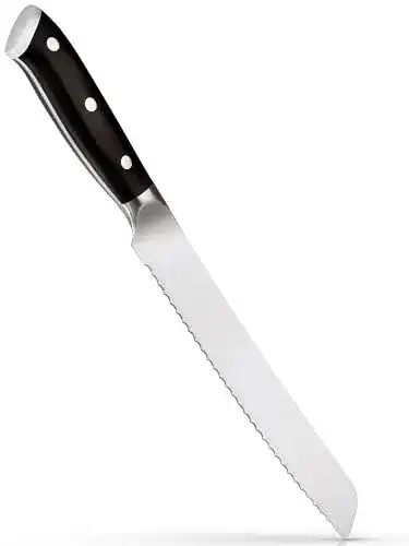 Brotmesser mit Wellenschliff aus Ebenholz von Hannah’s Homebrand