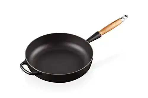 Le Creuset Sautépfanne 28 cm mit Holzgriff – Gusseisen schwarz