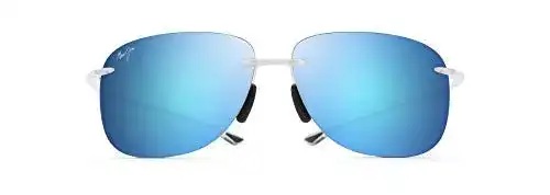 Maui Jim Unisex Sonnenbrille HIKINA in Blau Crystal Matte