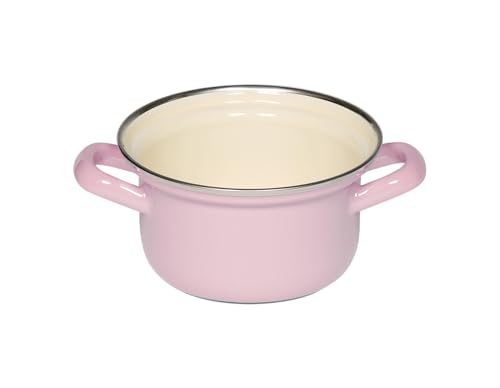 Riess Emaille-Topf 0276-006 Kasserolle mit Chromrand 12 cm