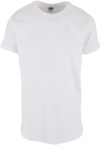 Weißes Urban Classics Herren T-Shirt im Long Shaped Design