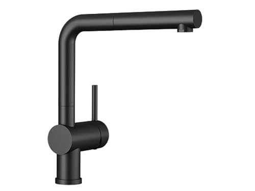 Küchenarmatur Blanco Linus-S in schwarz matt mit herausziehbarem Schlauch