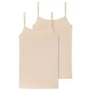 Unterhemd Damen Schiesser 2er Pack Spaghetti Tops aus Bio Baumwolle
