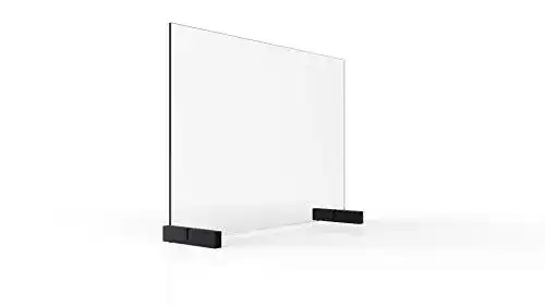 Spuckschutz mit Durchreiche aus gehärtetem Glas 100×70 cm