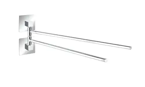 Handtuchhalter Wand von Wenko Turbo-Loc aus Edelstahl mit 2 beweglichen Armen