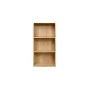 Holzregal Furni24 breites Bücherregal mit 3 Fächern in Saphir Eiche