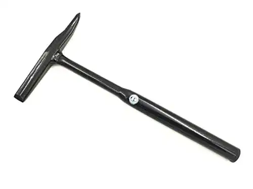 Schlackenhammer WKS 350 g Ganzstahl, schwarz lackiert, präzise Meißelformen