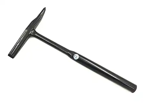 Schlackenhammer WKS 350 g Ganzstahl, schwarz lackiert, präzise Meißelformen