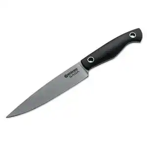 Böker Saga G10 Allzweckmesser mit Stonewash-Finish, Schwarz