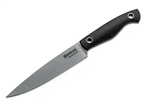 Böker Saga G10 Allzweckmesser mit Stonewash-Finish, Schwarz