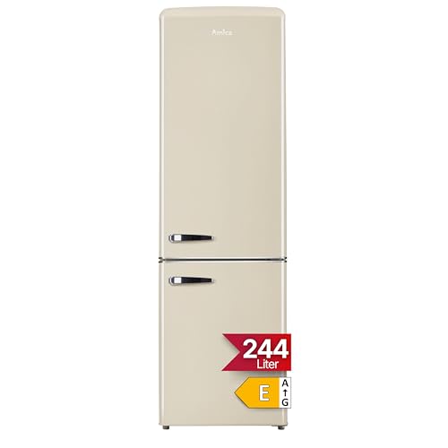 Amica KGCR 387 100 B Retro-Kühlschrank in Coffee Cream