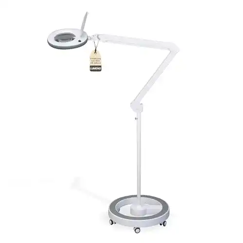 Lupenleuchte Lumeno LED 7215GR mit 127 mm Echtglaslinse