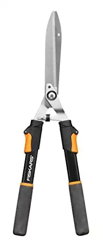 Fiskars Teleskop-Heckenschere mit SoftGrip-Griffen und Stahl-Klingen