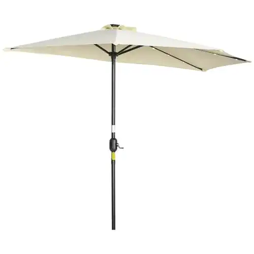 Halber Sonnenschirm Outsunny 270 x 240 cm mit LED-Beleuchtung