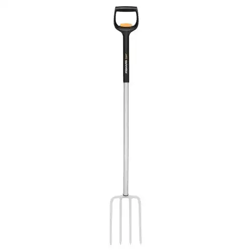 Fiskars Teleskop-Spatengabel für harte Böden mit 4 Zinken