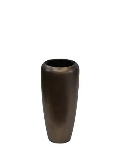 Pflanzkübel Klocke aus Fiberglas mit metallic-bronzefarbener Oberfläche