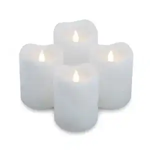 LED-Kerzen Set ToCi Echtwachs in Weiß mit Timer – 4er-Pack