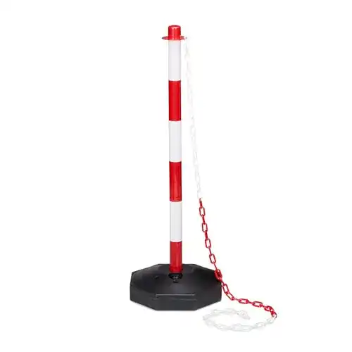 Absperrpfosten Relaxdays mit Kette, 82 x 28 x 28 cm