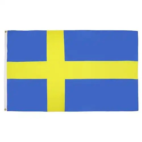 Schwedenflagge 90×60 cm aus Polyester mit Metallösen