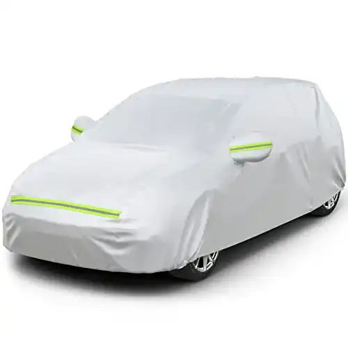 Favoto Auto Abdeckplane Vollgarage für Schrägheckfahrzeuge 370-400 cm