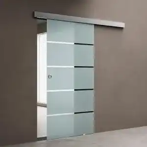 Doporro Glasschiebetür Komplettset 77,5 x 205 cm mit ESG-Sicherheitsglas