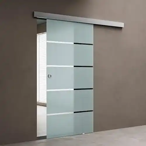 Doporro Glasschiebetür Komplettset 77,5 x 205 cm mit ESG-Sicherheitsglas