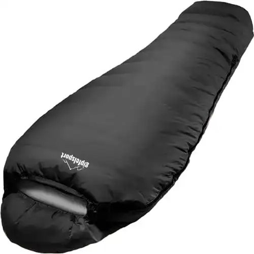 Schlafsack Gipfelsport Mumien 300g für Wintereinsätze, schwarz