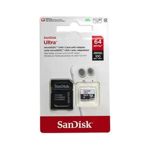 SanDisk Ultra Micro-SD-Karte 64GB SDSQUNC-064G-GN6MA mit SD-Adapter