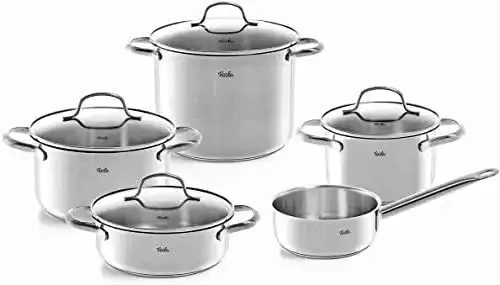 Fissler San Francisco Topfset aus Edelstahl, 5-teiliges Set für alle Herdarten