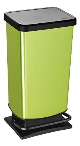 Geruchsdichter Mülleimer Rotho Paso 40L mit Deckel in Grün Metallic